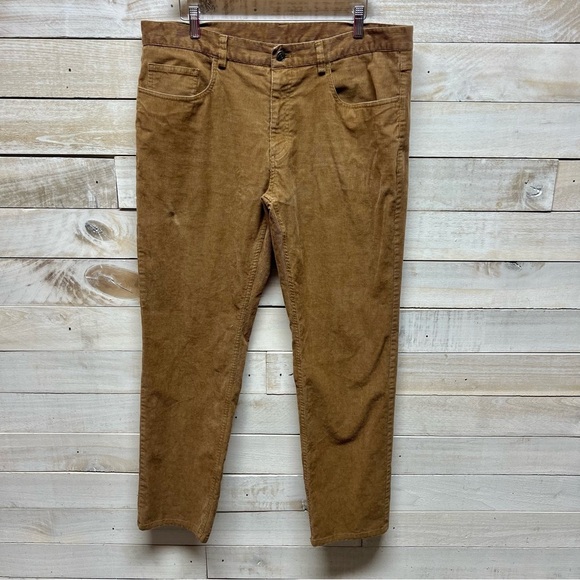 Brooks Brothers Corduroy Pants Mens 38x32 Camel Brown Stretch 5 Pocket Casual - Picture 1 of 11